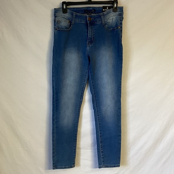 Fashion Nova Women's Blue All The Booty Ripped Skinny Jeans Size 9 - Picture 1 of 12